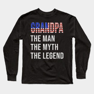 Grand Father American Grandpa The Man The Myth The Legend - Gift for American Dad With Roots From  America Long Sleeve T-Shirt